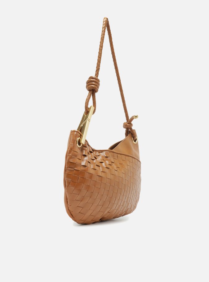 Bolsa Tiracolo Marrom Couro Média Maia Tressê