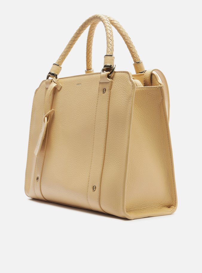 Bolsa Tote Bege Couro Piazza Grande