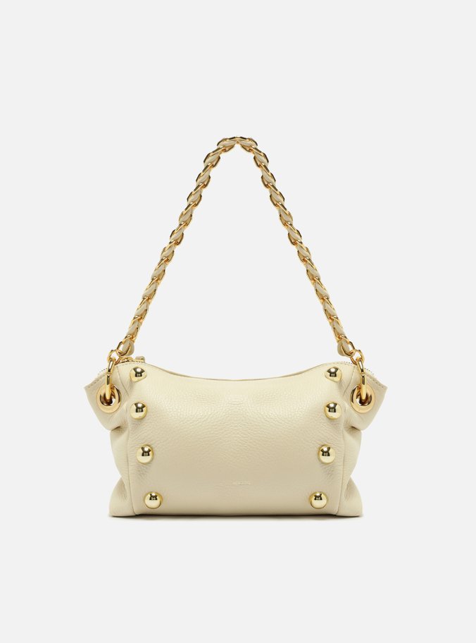 Bolsa Tiracolo Off-White Couro Média