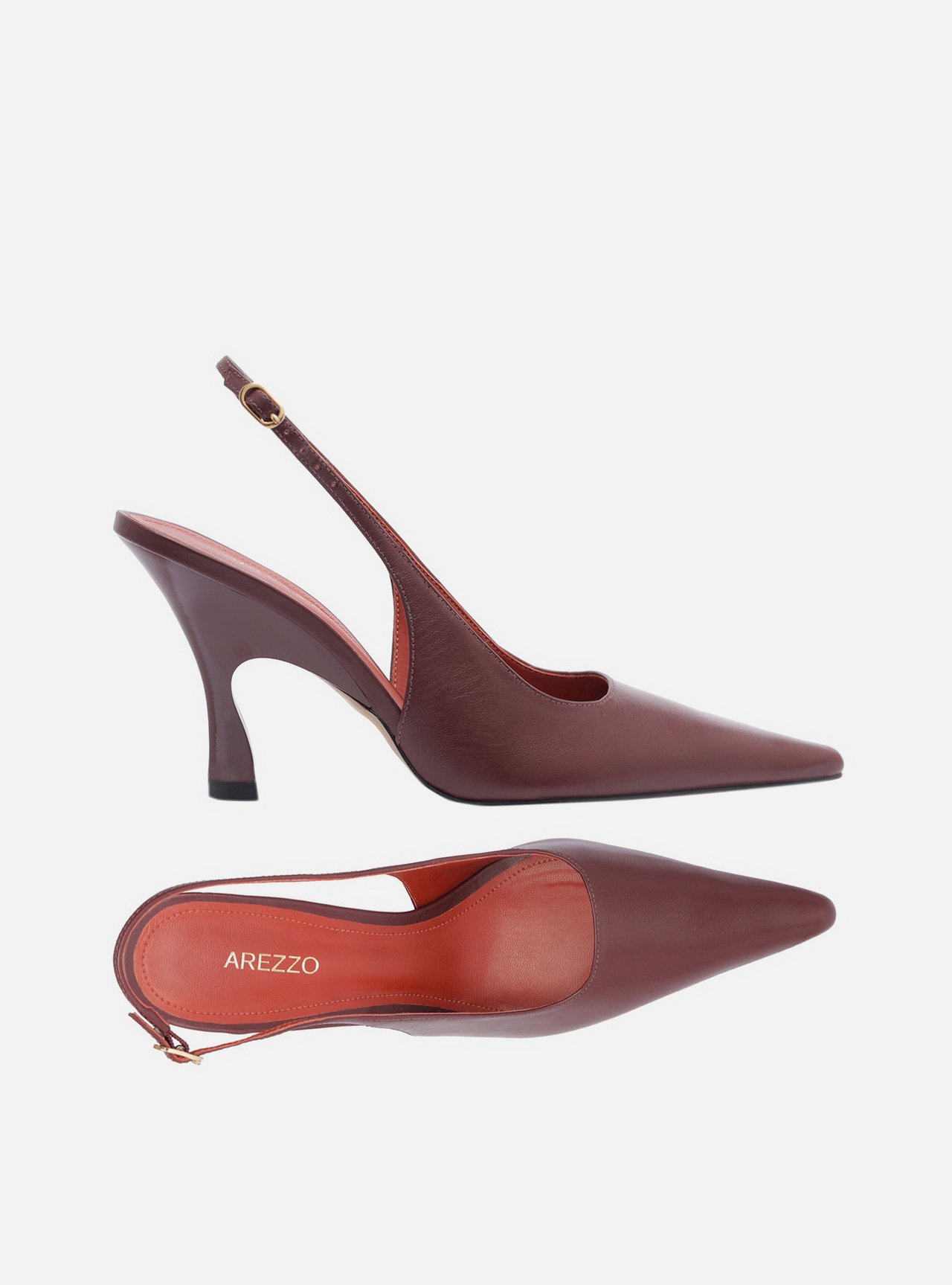 Scarpin Bordô Couro Salto Alto Slingback — foto 6
