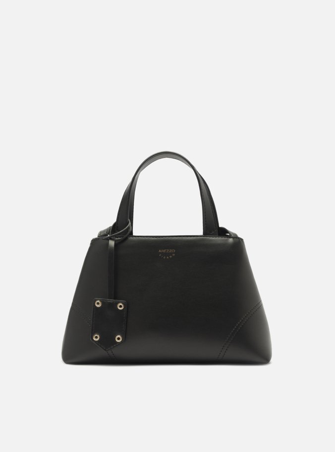 Bolsa Tote Preta Média Costuras Bag Charm