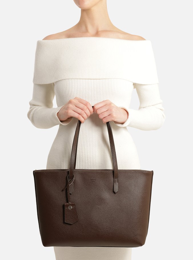 Bolsa Shopping Marrom Escura Manu Grande