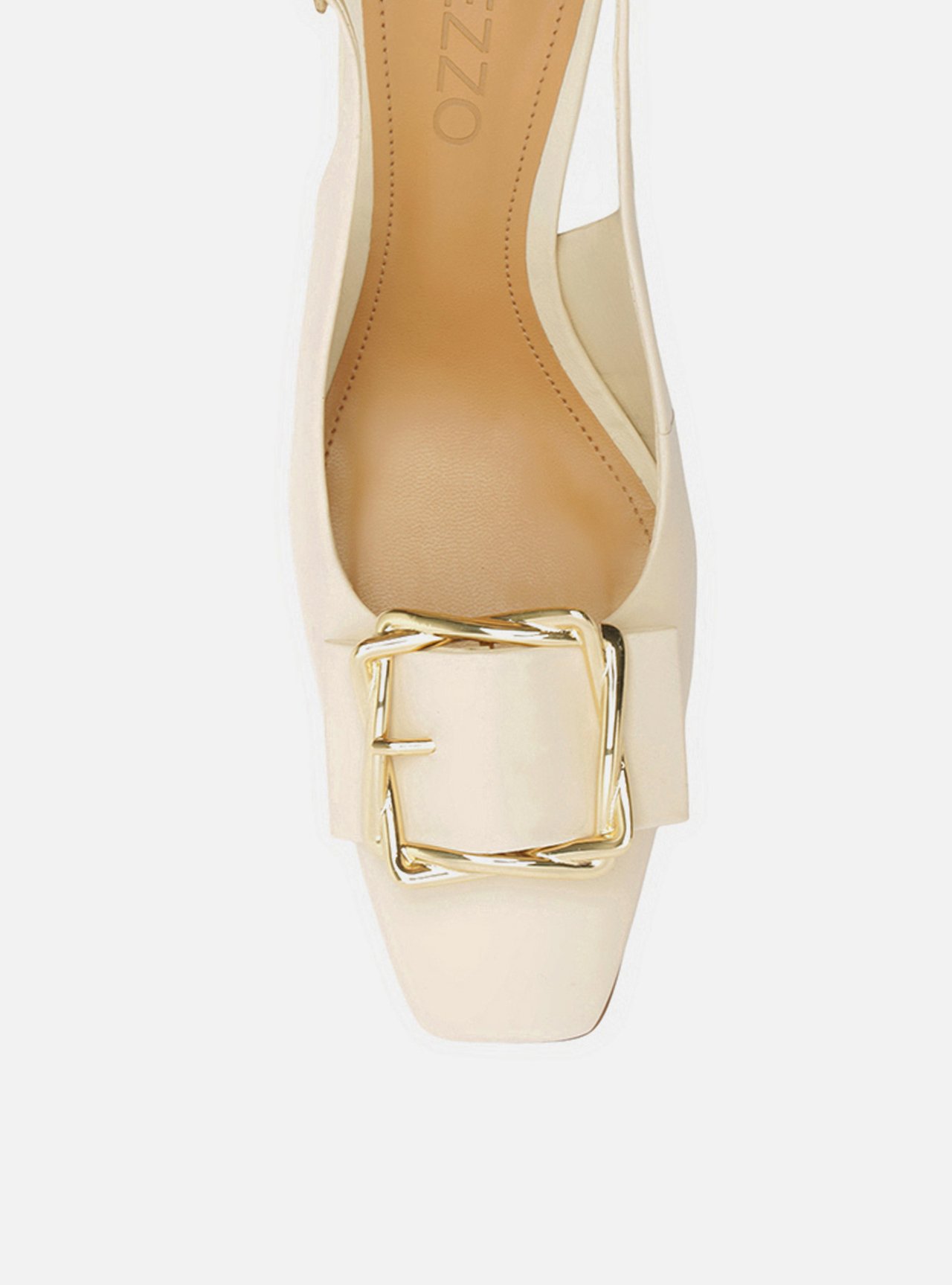 Scarpin Off-White Couro Slingback Salto Alto Fivela — foto 5