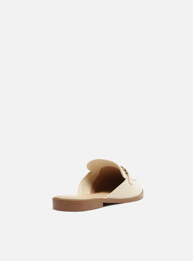 Mule Off-White Couro Rasteira Bridão