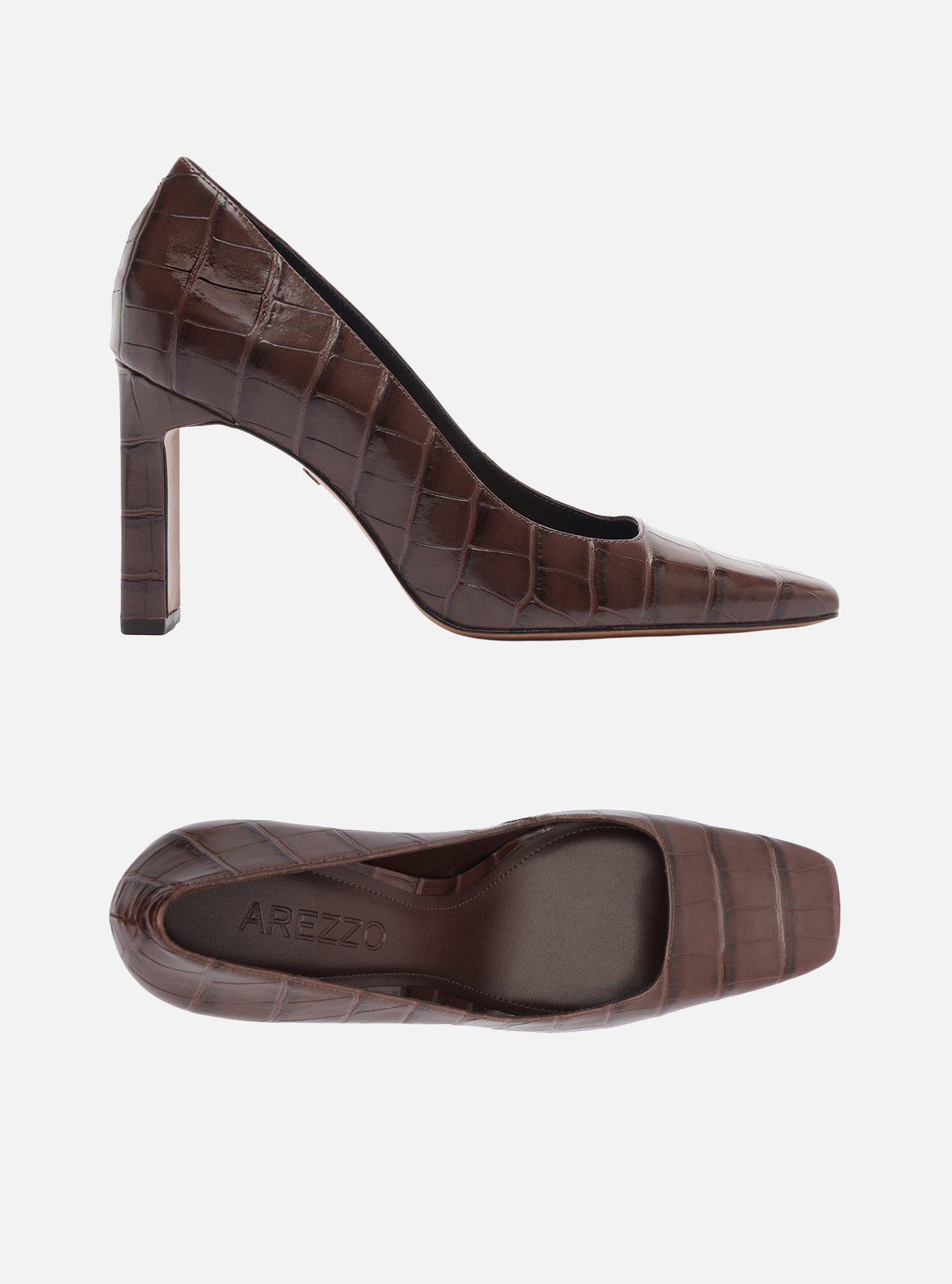 Scarpin Marrom Salto Bloco — foto 5