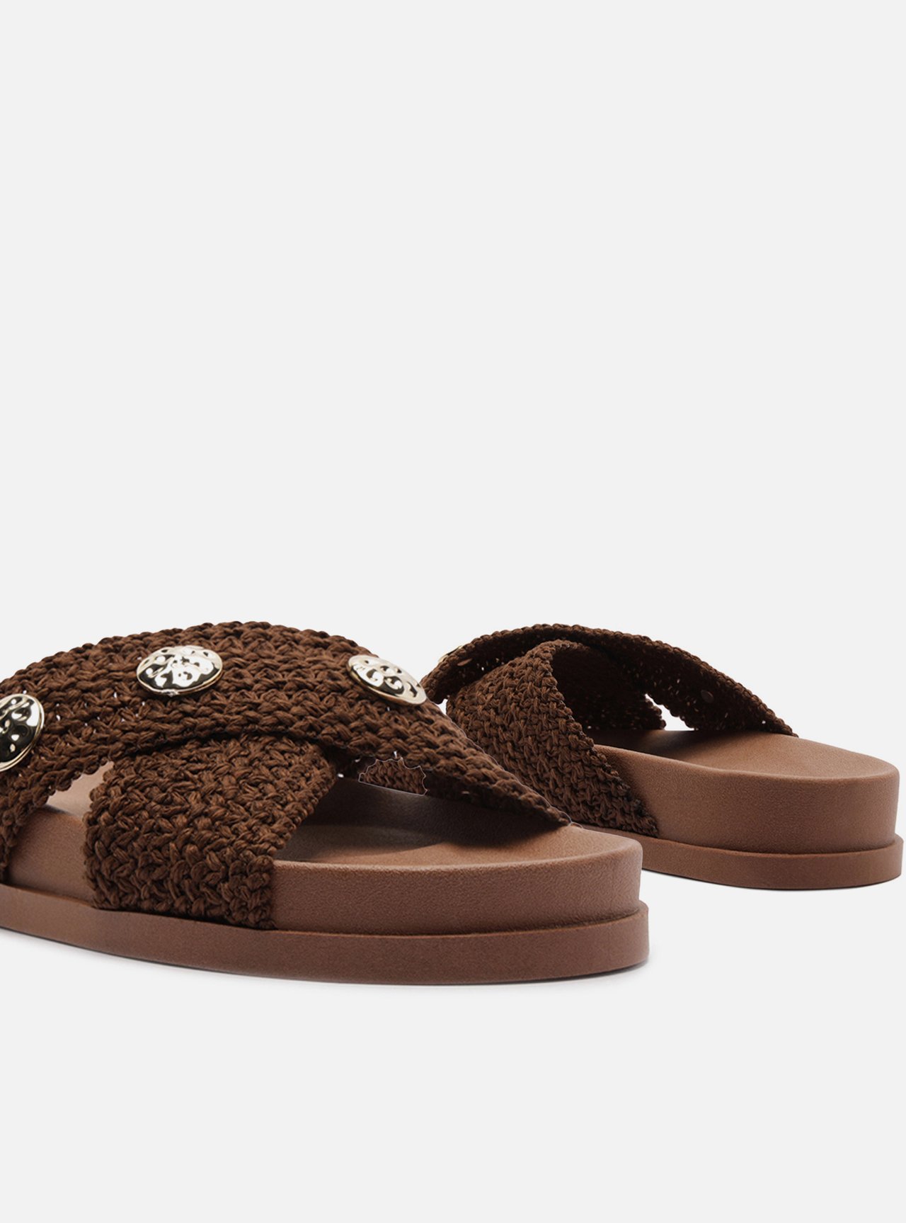 Chinelo de Dedo Marrom Tressê Metais Brizza — foto 4