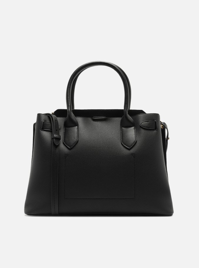 Bolsa Tote Preta Grande Encaixe Metal