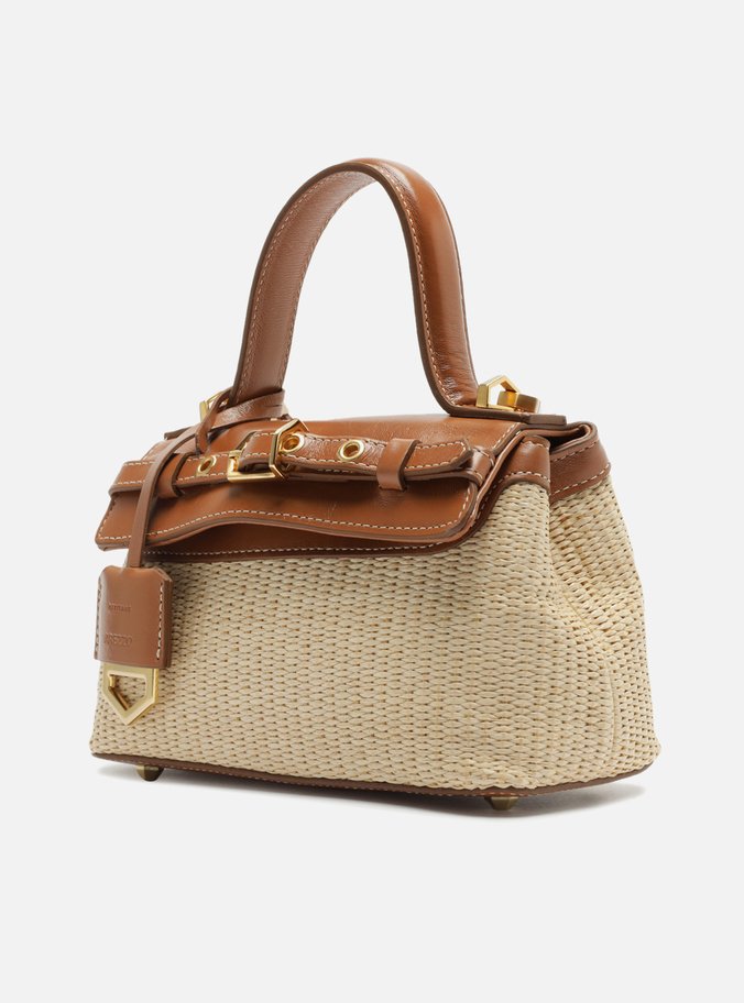 Bolsa Tiracolo Marrom Ráfia Victória Pequena
