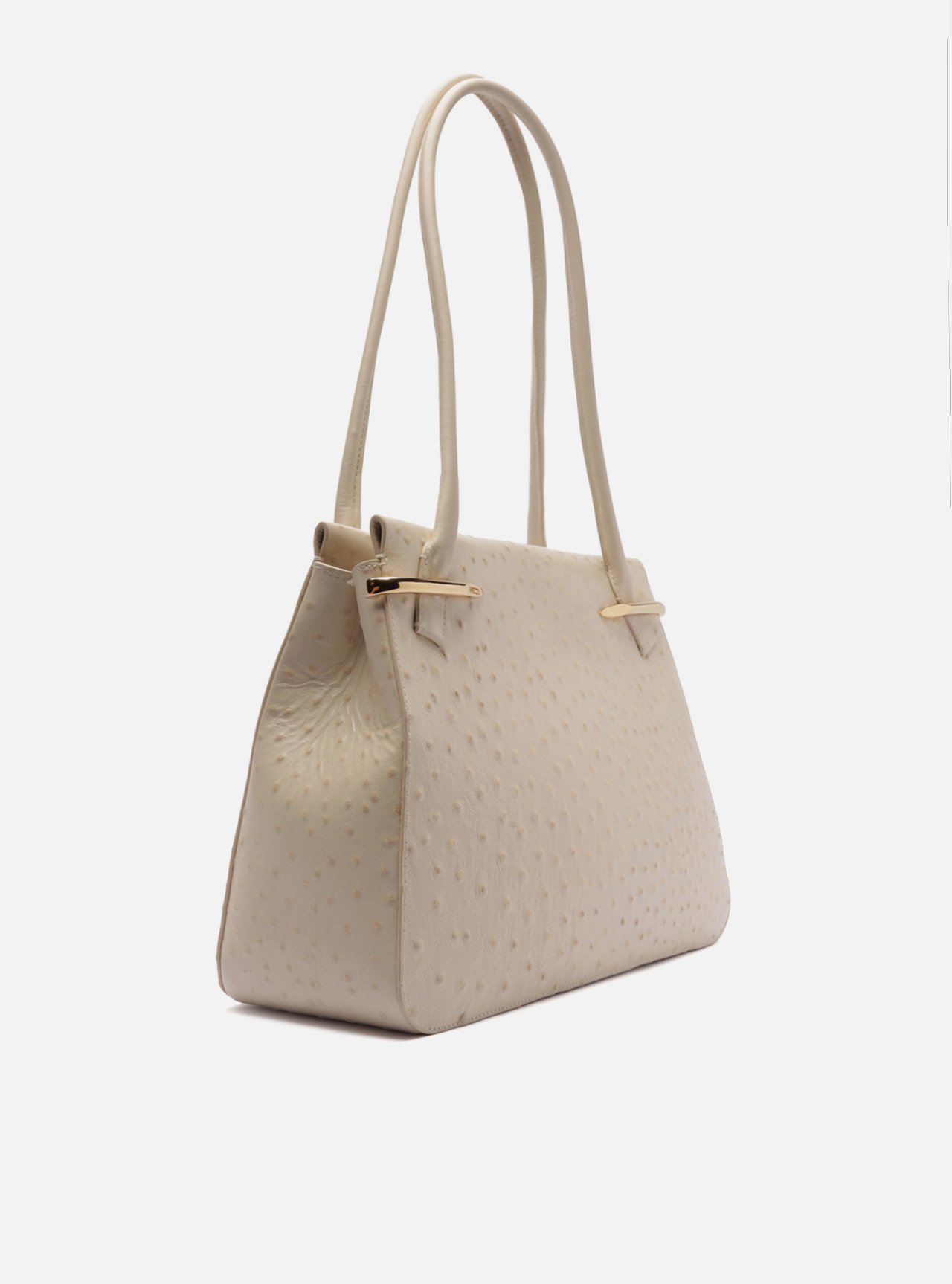 Bolsa Shopping Off-White Couro Grande Metais Textura — foto 5