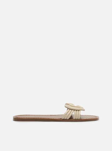 Rasteira Off White Slide Tiras Enlace