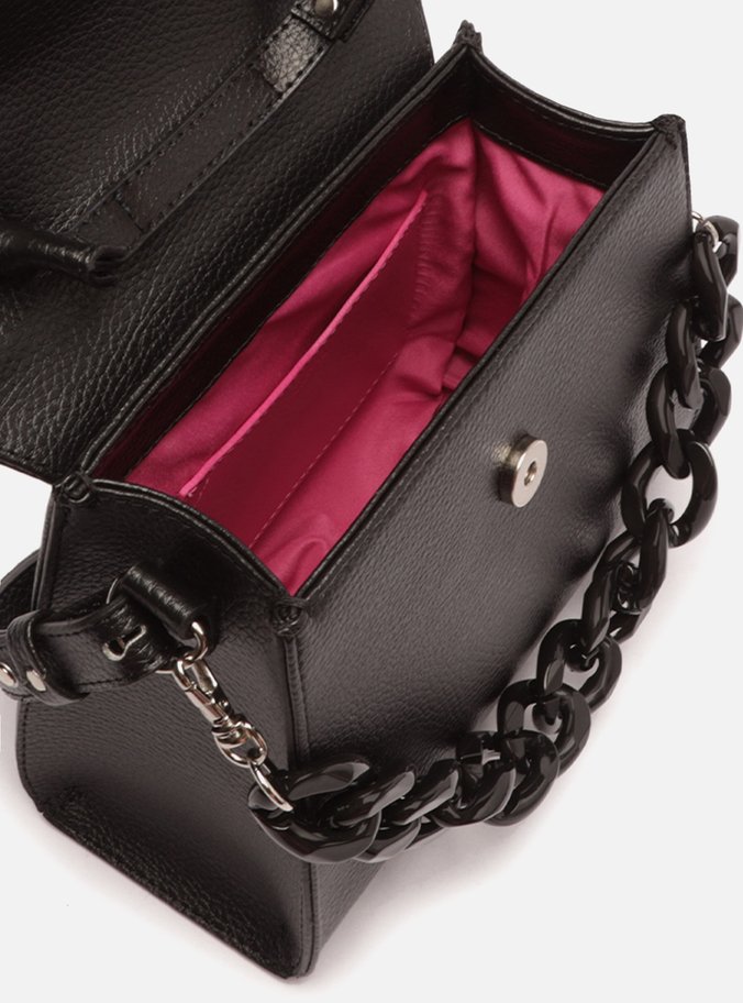 Bolsa Satchel Preta Iara Média Sporty Club