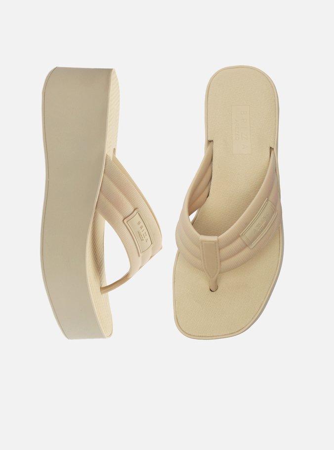 Sandália Off-White Flatform Tiras Brizza