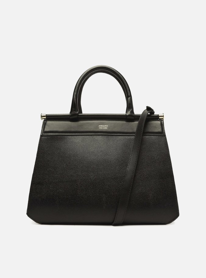 Bolsa Tote Preta Couro Maria Média
