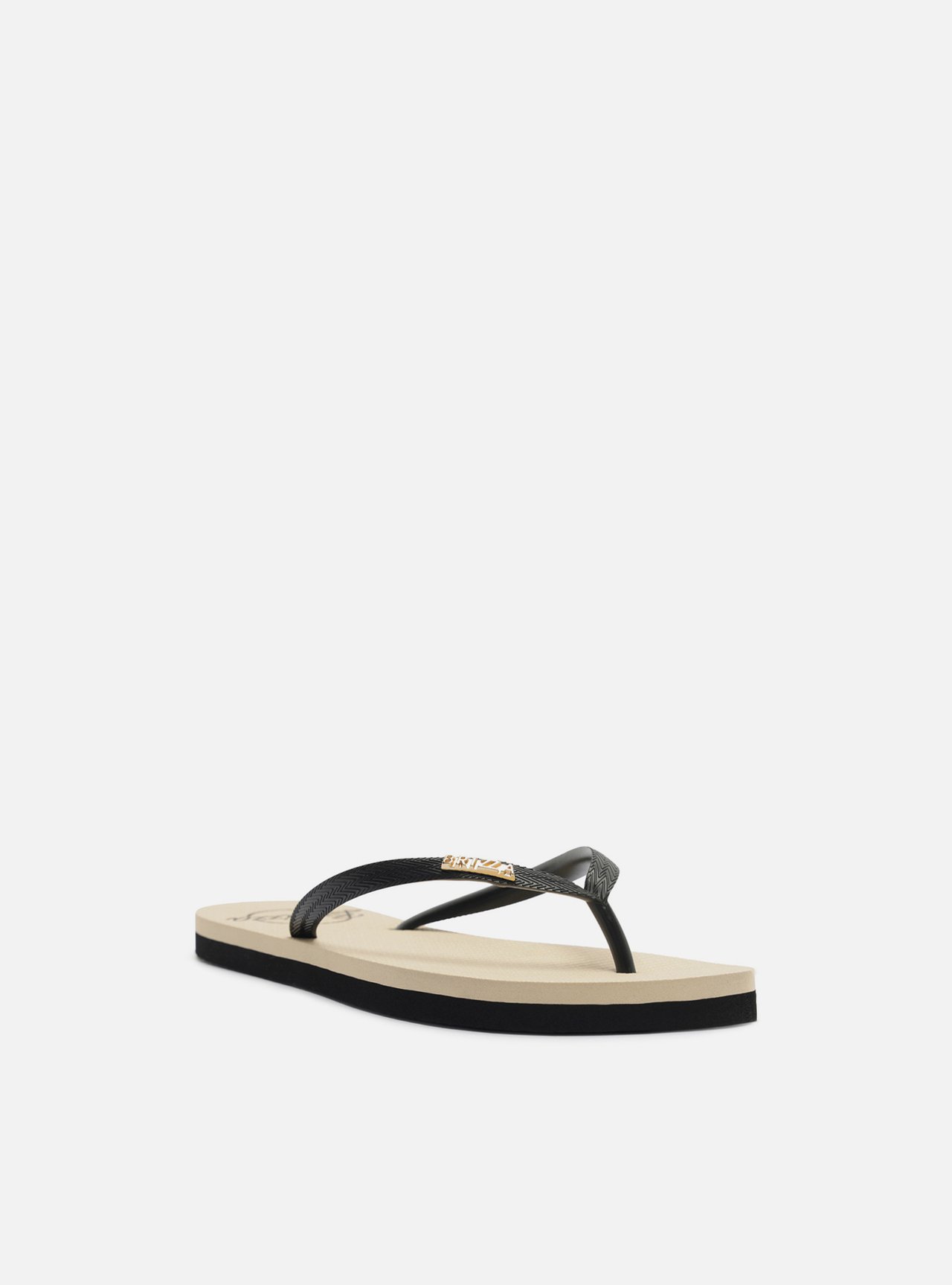 Chinelo de Dedo Preto Flatform Metais Brizza — foto 2