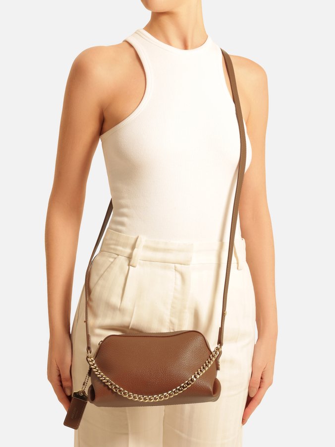 Bolsa Tote Caramelo Pequena Tag Corrente