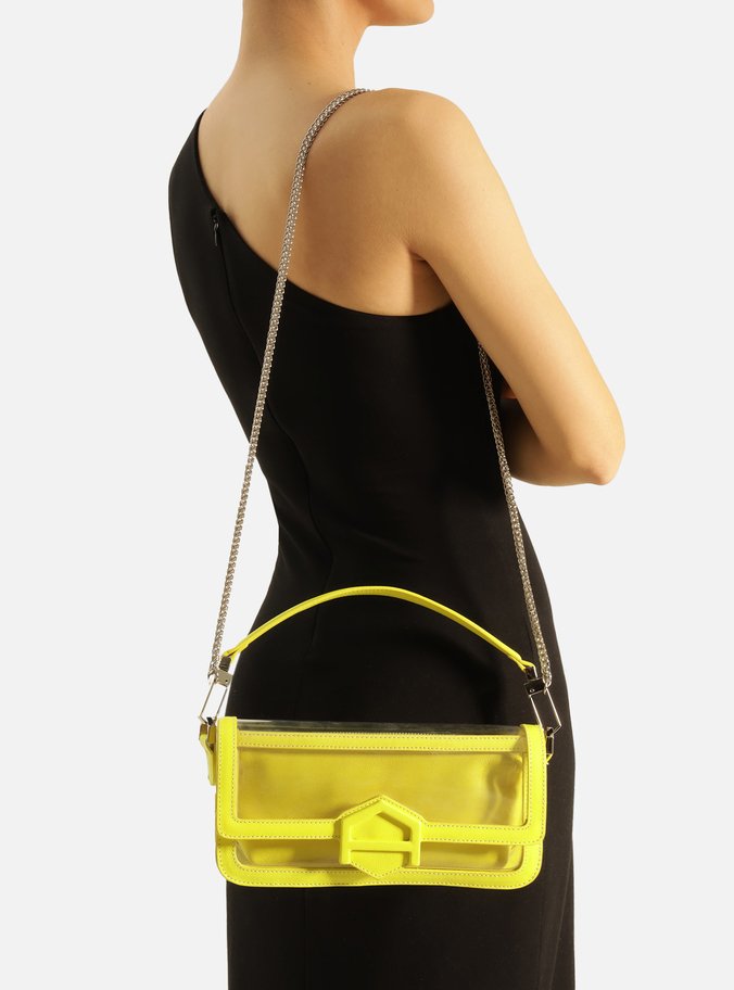 Bolsa Tiracolo Amarela Vinil Média