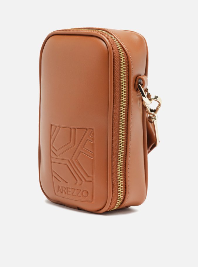 Mini Bag Marrom Porta-Celular Carimbo