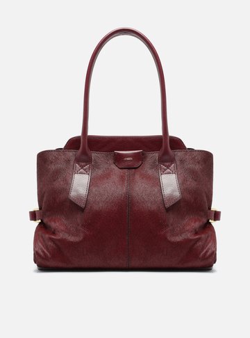Bolsa Tote Vermelha Pelo Couro Grande