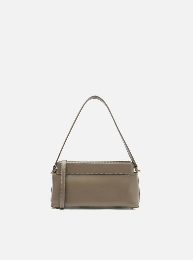 Bolsa Tiracolo Cinza Couro Pequena Victória