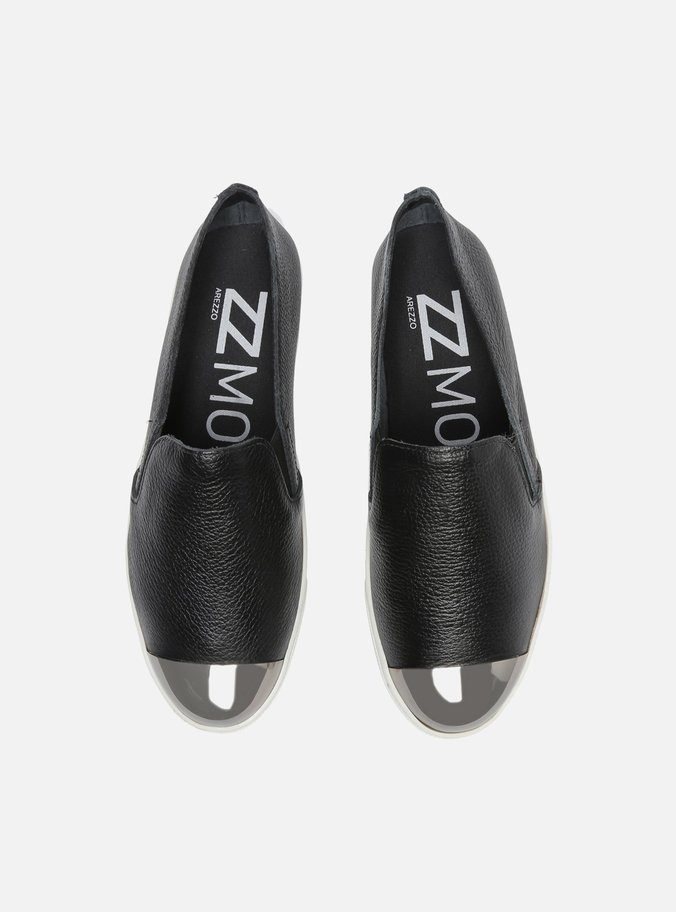 Tênis Slip On Preto Couro ZZ Mov