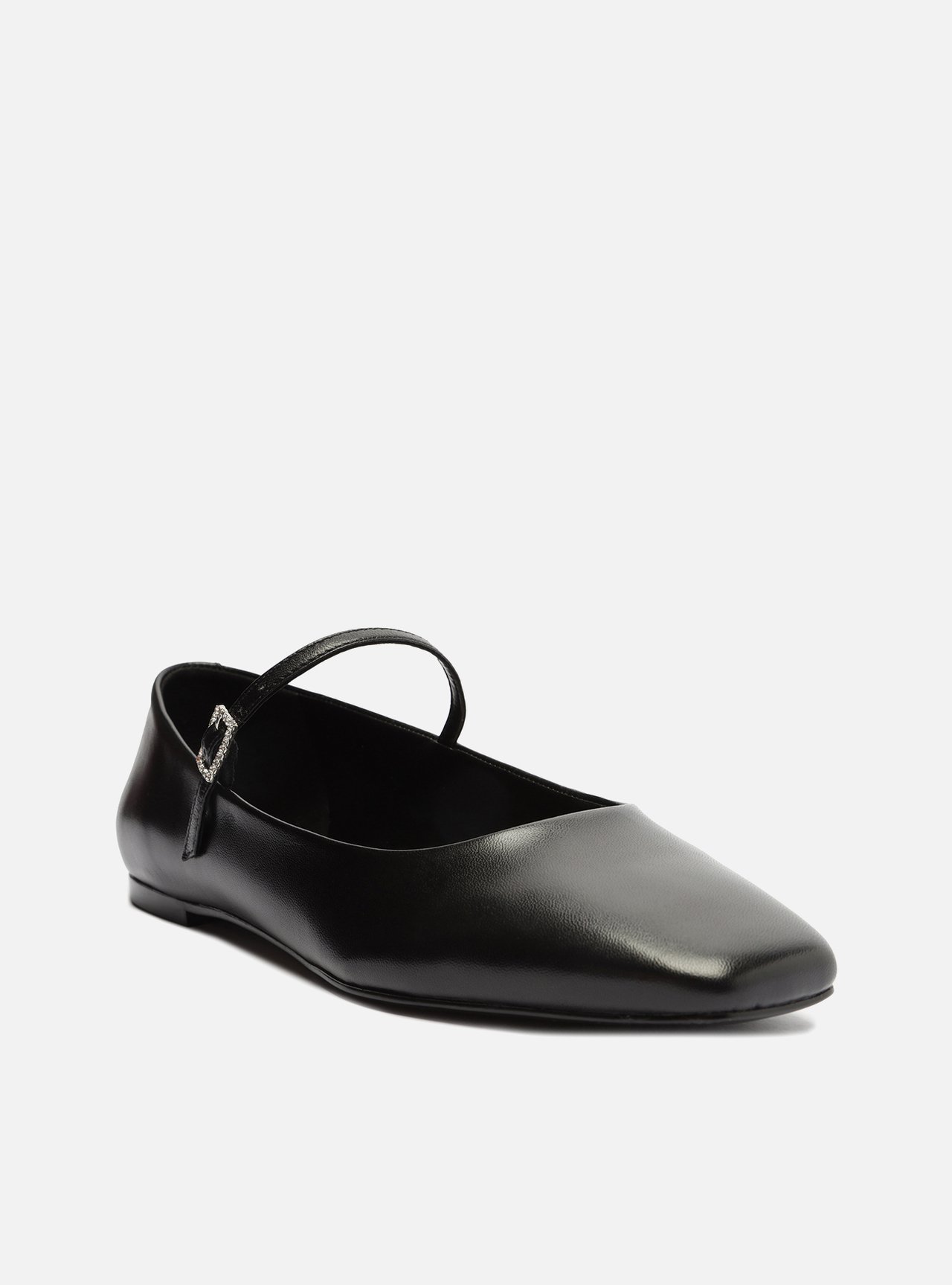 Sapatilha Preta Couro Bico Quadrado Charlotte — foto 2
