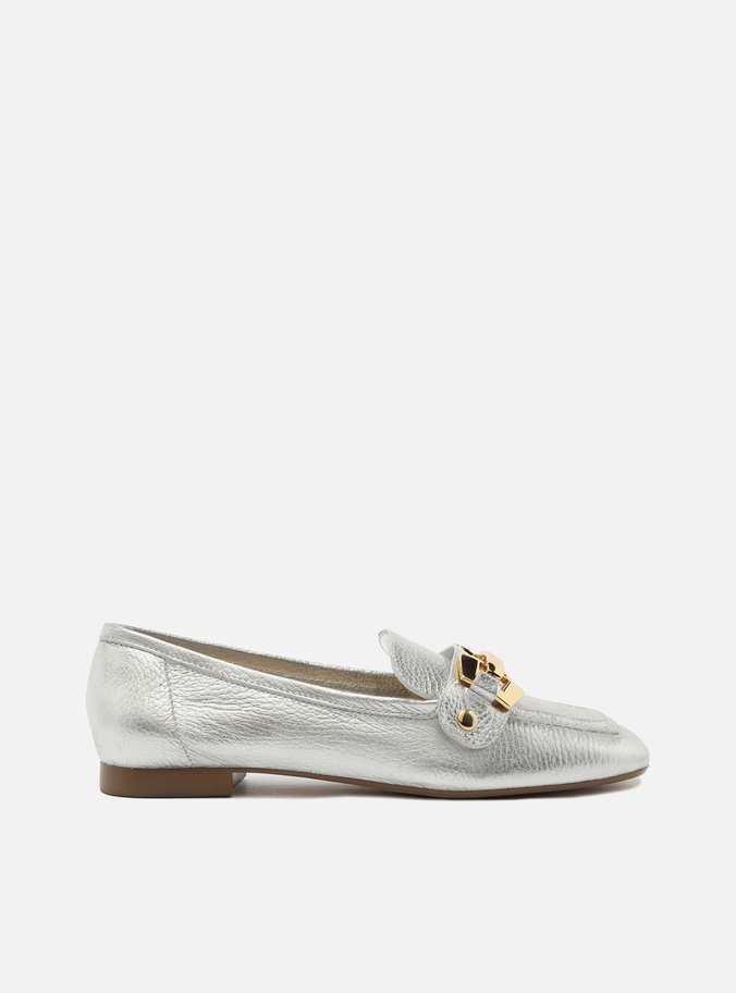 Loafer Prateado Couro Bridão Switch com Troca de Bridão