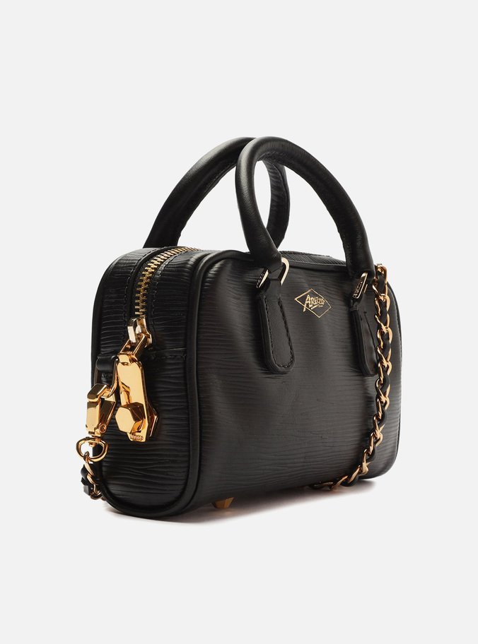 Bolsa Tiracolo Preta Couro Lívia