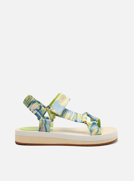Sandália Papete Colorida Flatform Branca