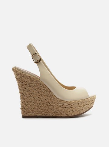 Sandália Off-White Couro Plataforma Alta Giovanna