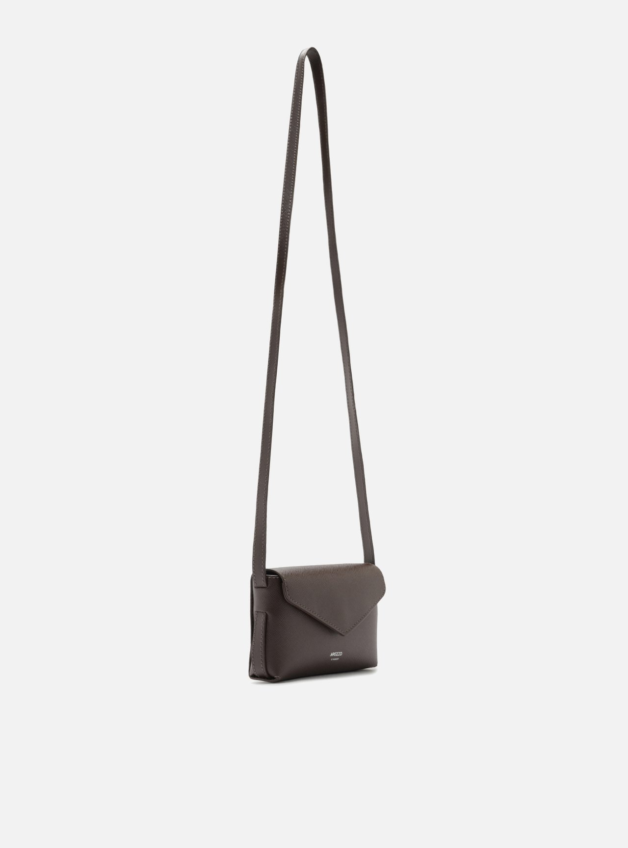 Bolsa Tiracolo Marrom Escura Pequena Envelope — foto 5