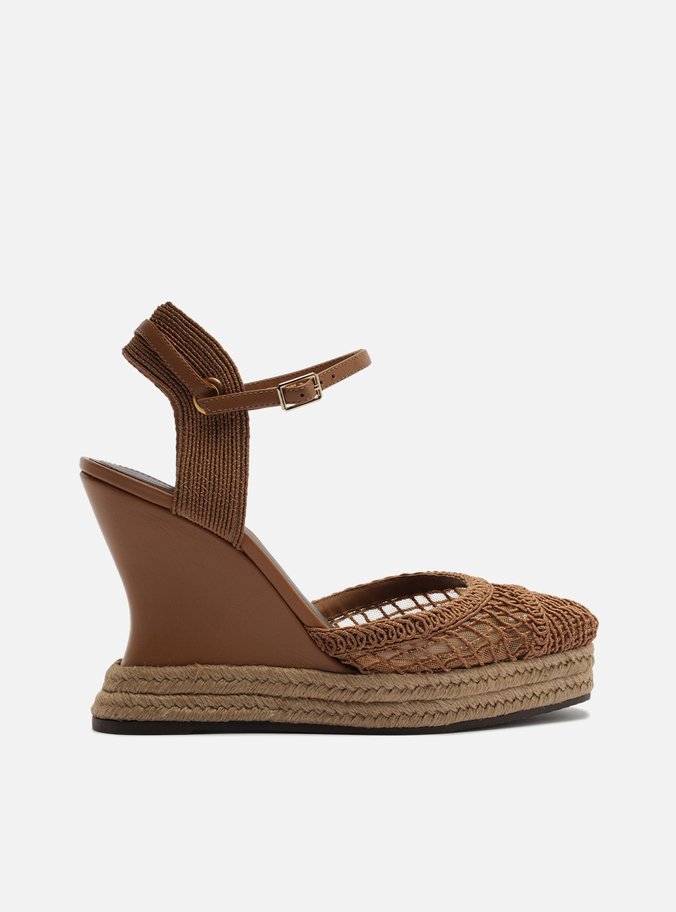 Espadrille Nude Slingback Plataforma Bordada