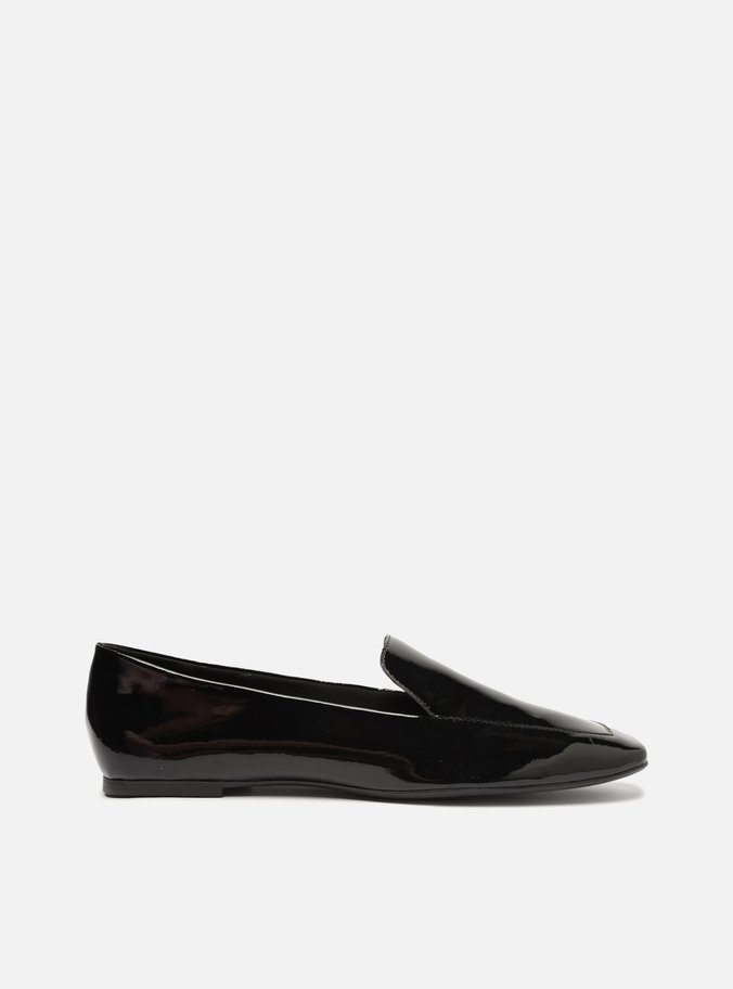 Mocassim Preto Verniz Bico Quadrado Easy