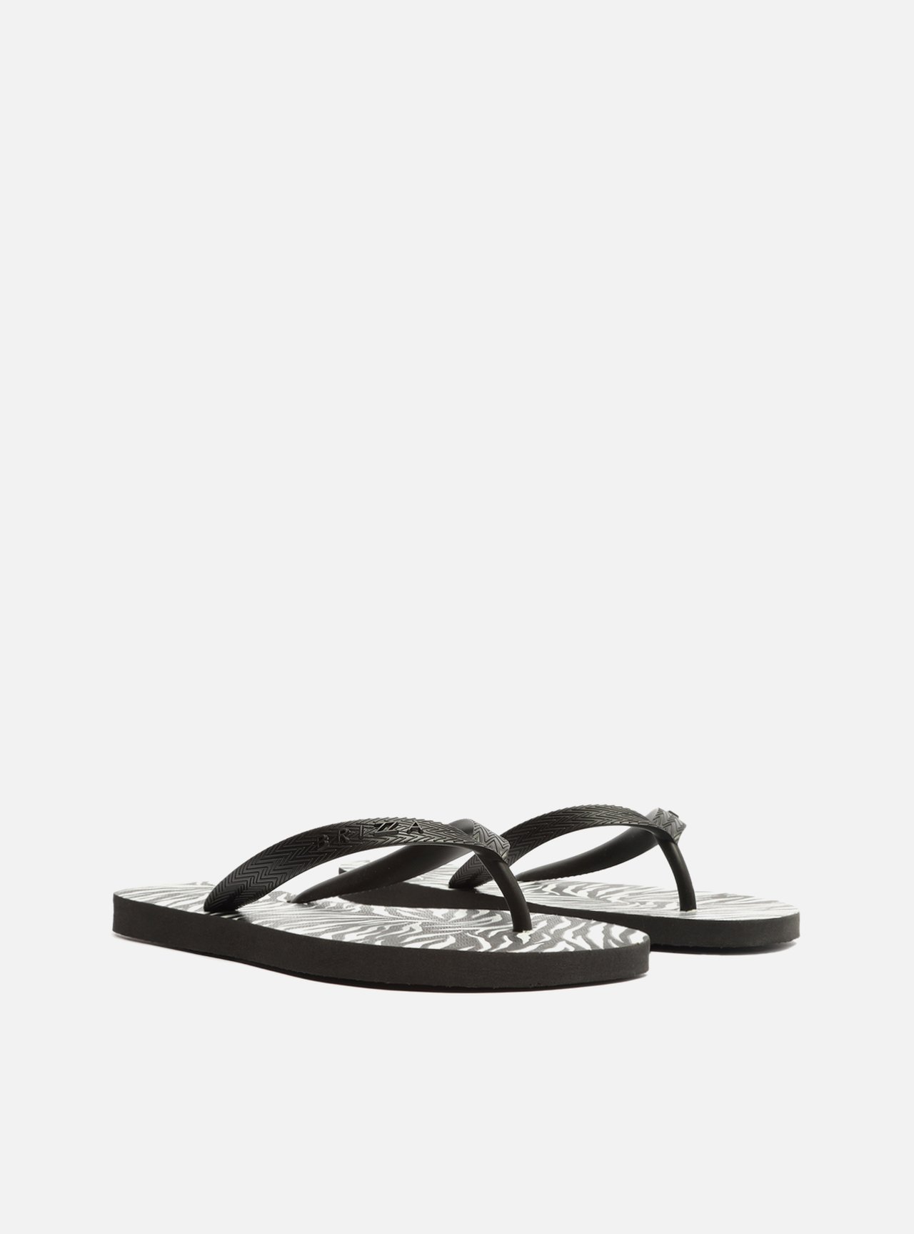 Chinelo de Dedo Animal Print Tiras Preto — foto 4
