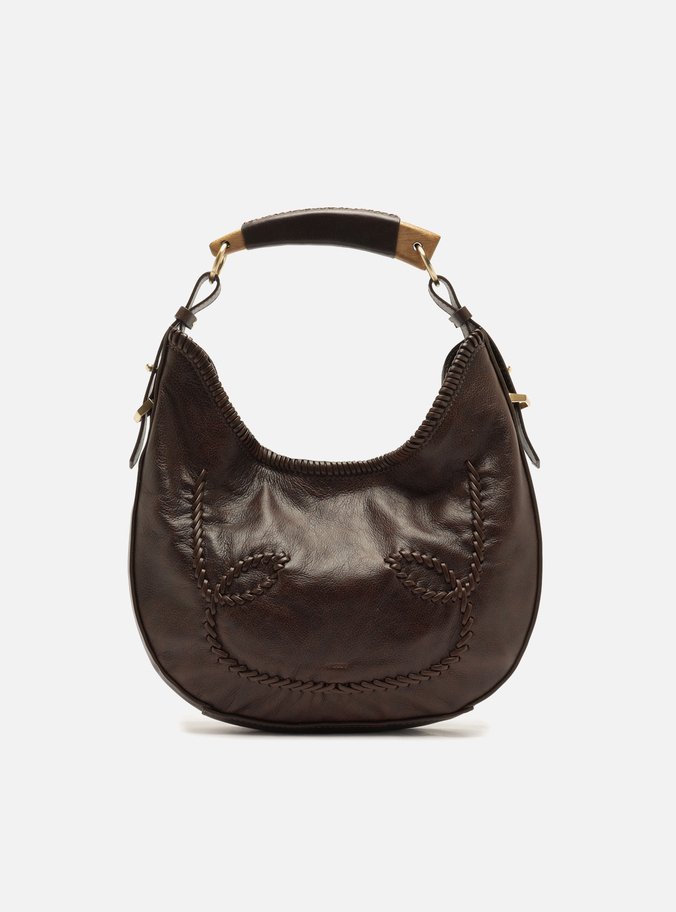Bolsa Hobo Marrom Couro Média Tressê