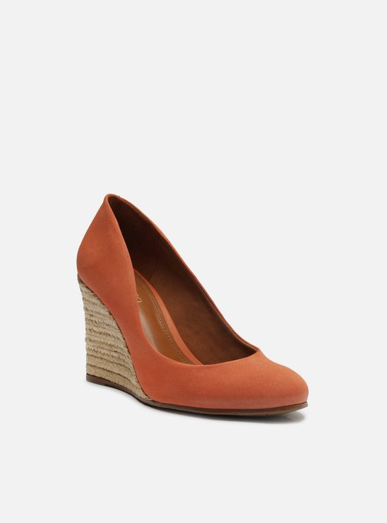 Scarpin Laranja Couro Soft Rum