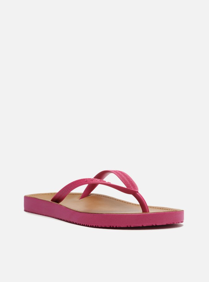 Chinelo de Dedo Rosa Palmilha Marrom