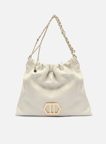Bolsa Hobo Branca Couro Esther Grande