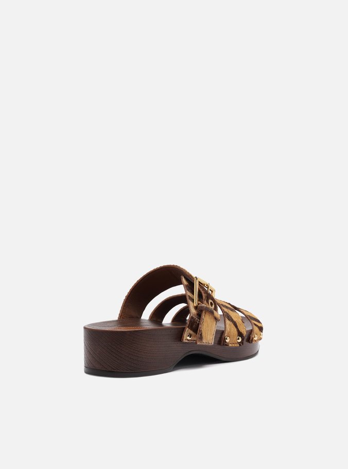 Sandália Clog Animal Print Flatform Lauren