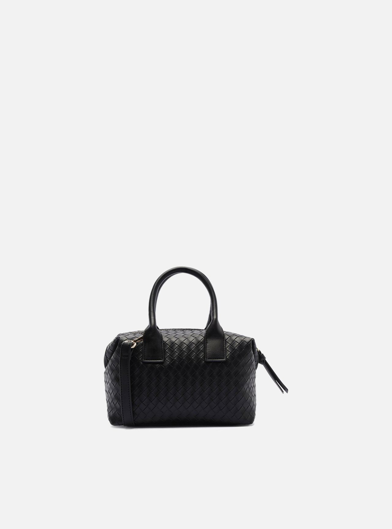 Bolsa Tote Preta Pequena Tressê Alças — foto 3