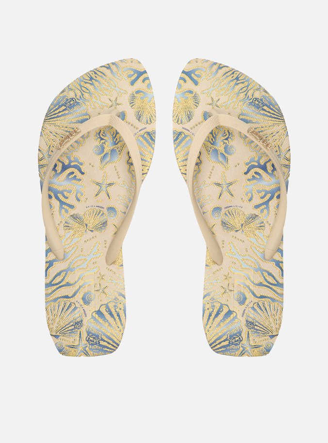 Chinelo de Dedo Branco Estampa Flash Club