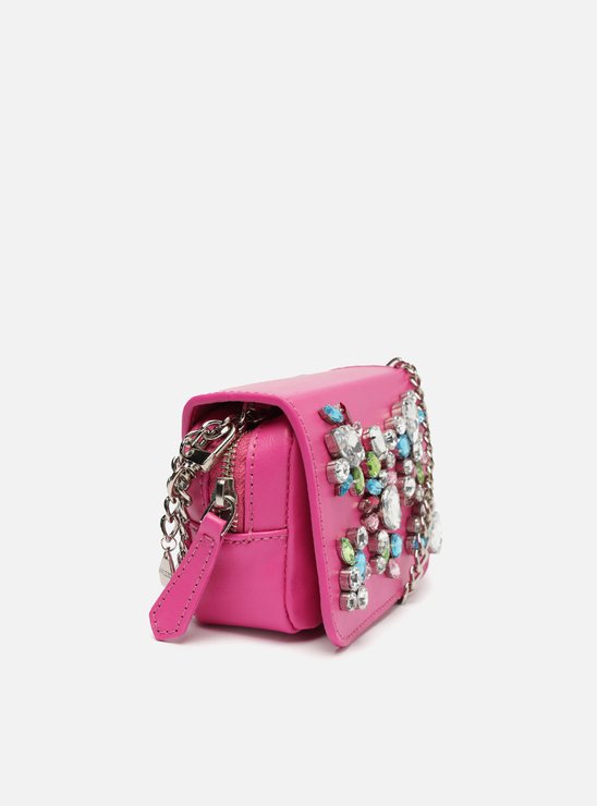 Mini Bag Tiracolo Rosa Couro Safira PatBo