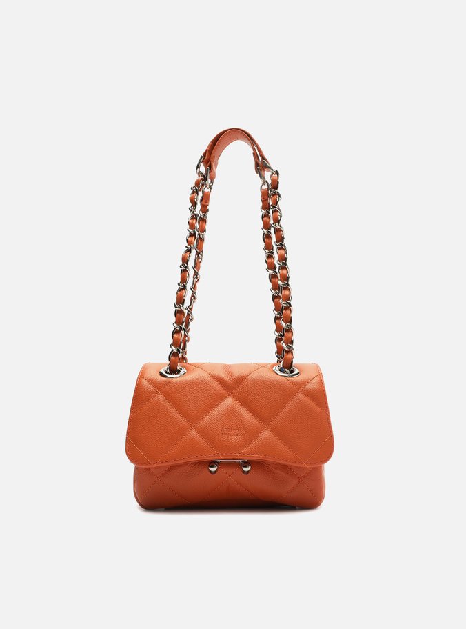 Bolsa Tiracolo Laranja Couro Mizz Pequena