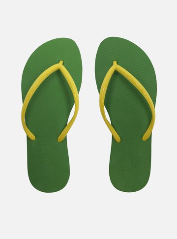 Arezzo — Chinelo de Dedo Amarelo Tiras Brizza