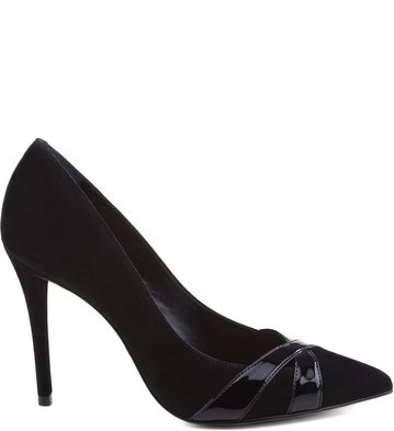 Scarpin Nobuck e Verniz Preto
