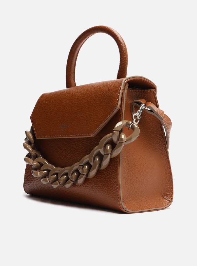 Bolsa Satchel Marrom Iara Média Cúrcuma