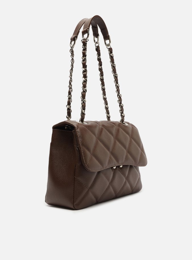 Bolsa Tiracolo Marrom Couro Mizz Média