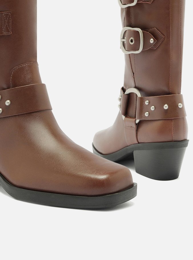 Bota Marrom Couro Cano Médio Montaria West