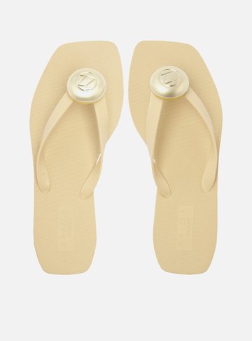Chinelo de Dedo Off White Square Metal Brizza