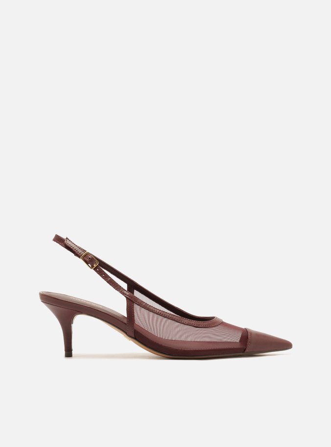 Scarpin Bordô Salto Fino Slingback