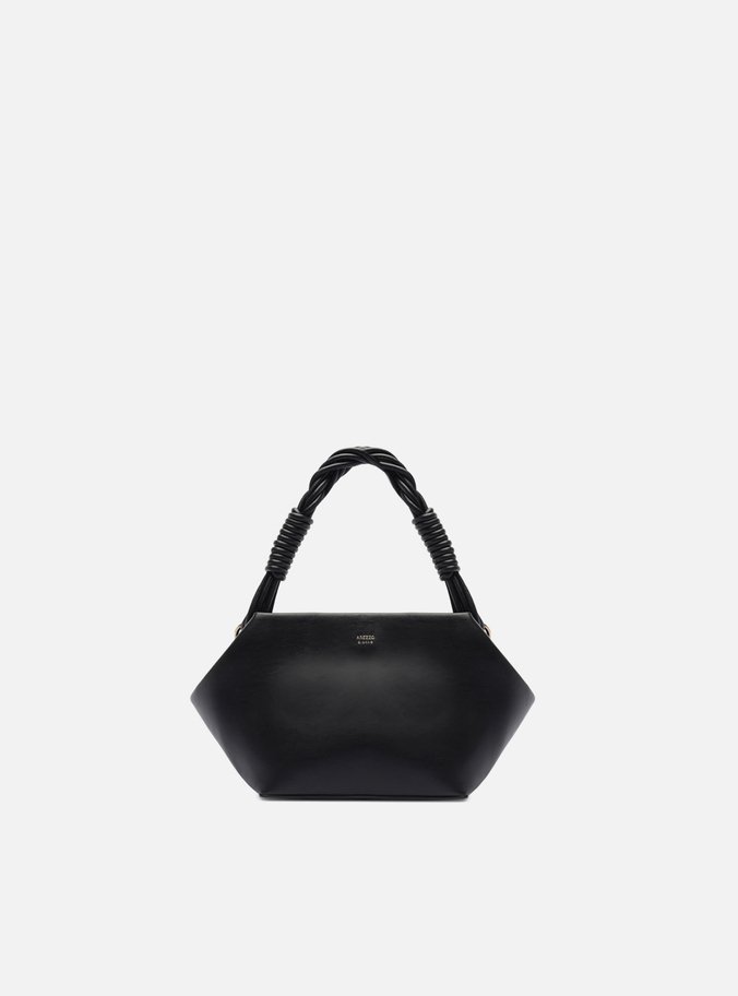 Bolsa Tiracolo Preta Média Alça Trançada